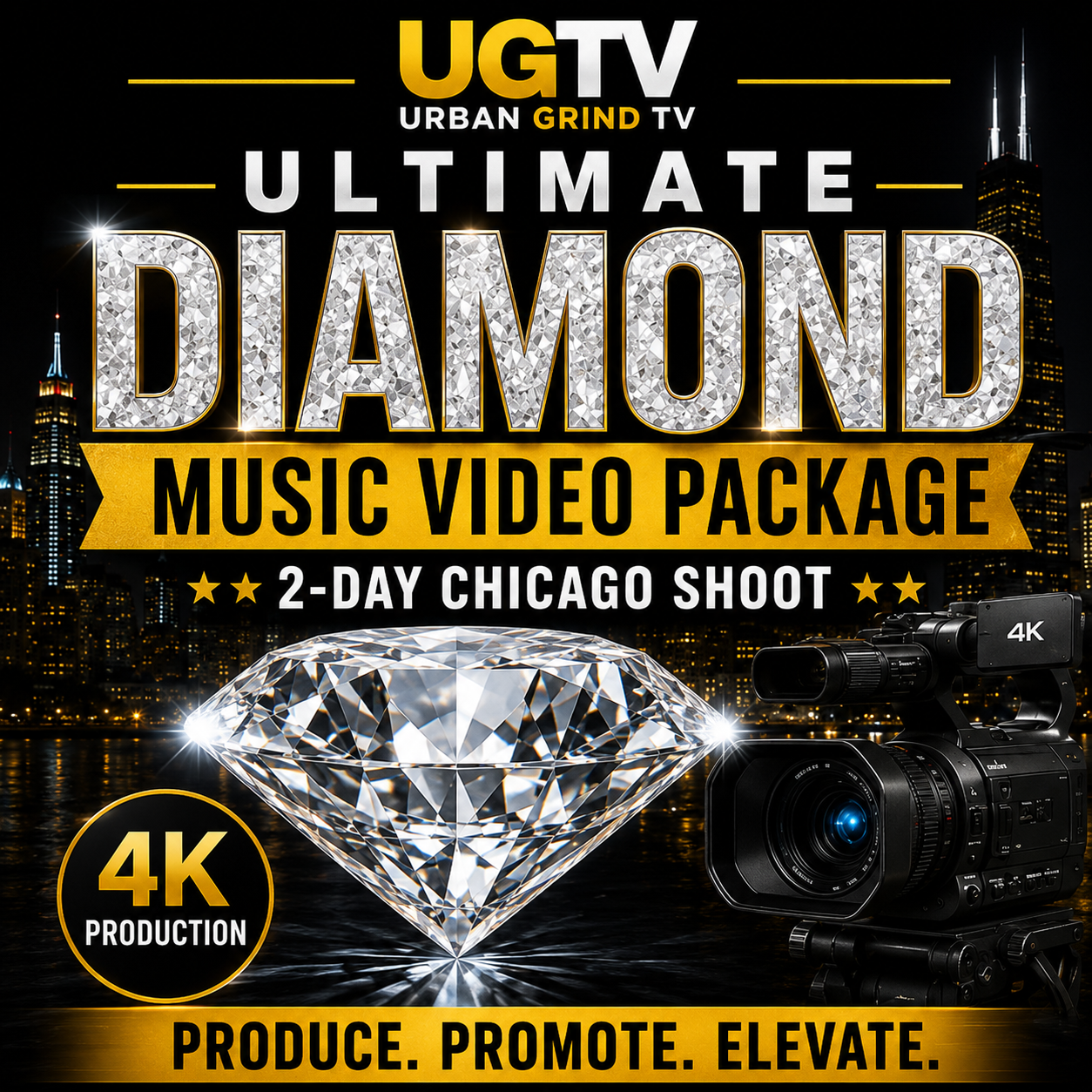 Ultimate Diamond Music Video Package: 2-Day 4K Shoot, TV Promo, Radio & Media Campaign